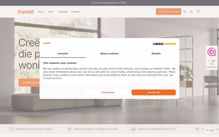 Screenshot of kastell.nl