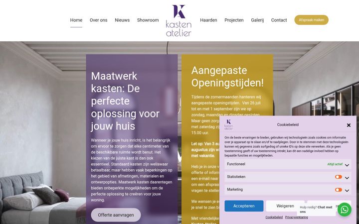 Screenshot of kastenatelier.nl