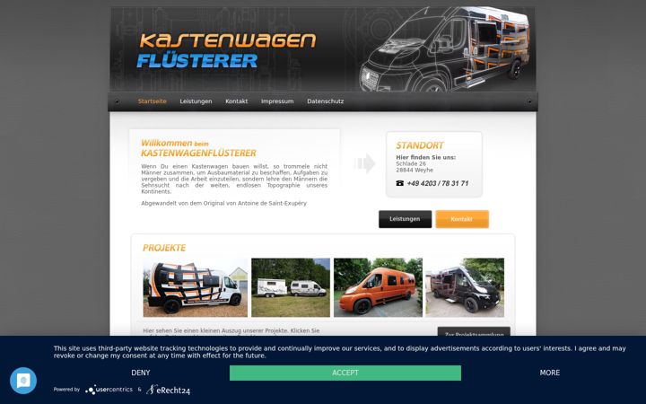 Screenshot of kastenwagenfluesterer.de