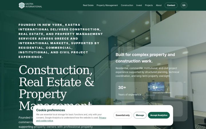 Screenshot of kastraintl.com