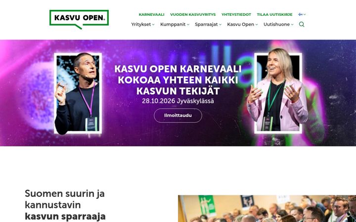 Screenshot of kasvuopen.co