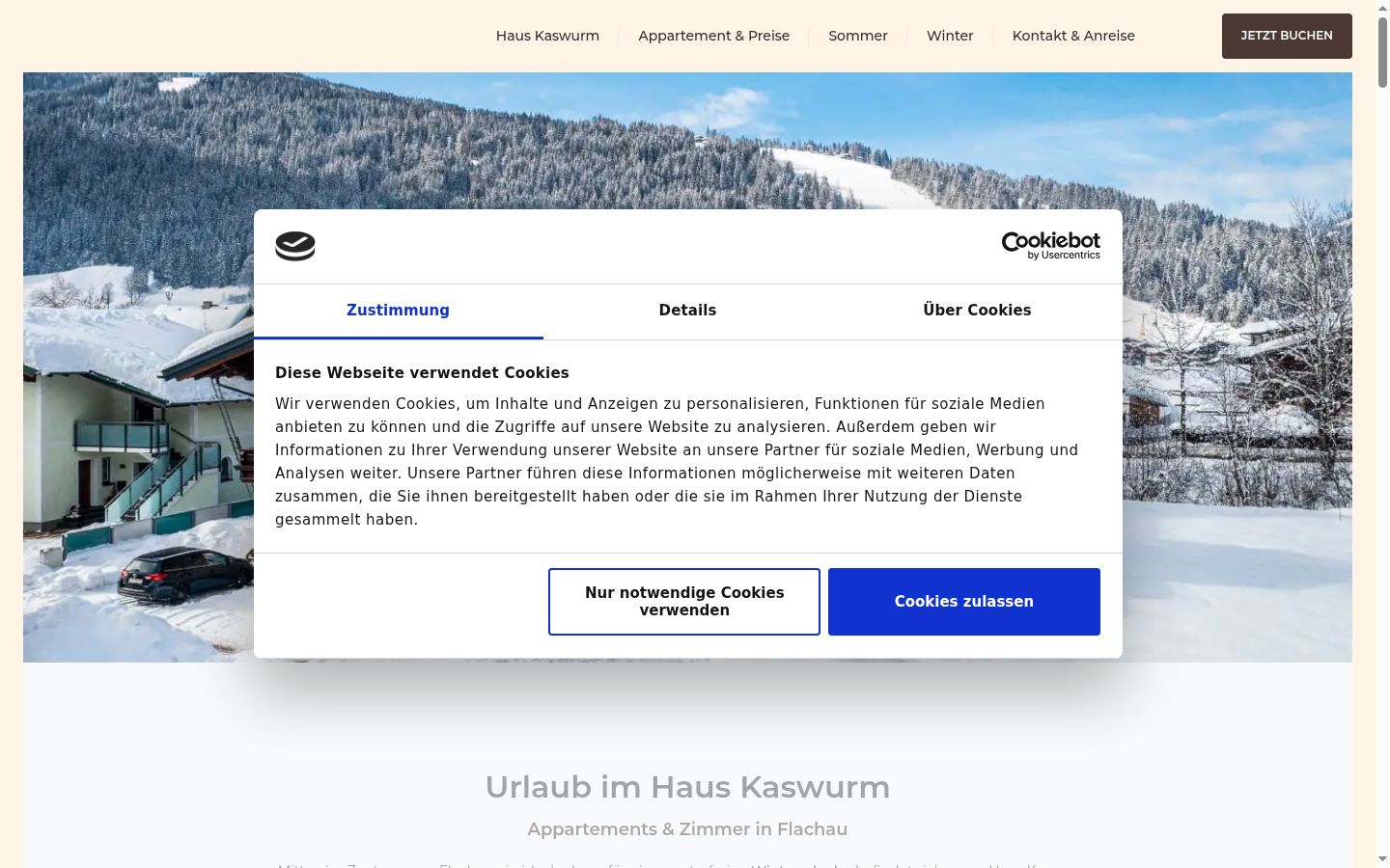 Ekrānuzņēmums ar piekrišanas baneri, kas tika rādīts pirms jebkādas mijiedarbības