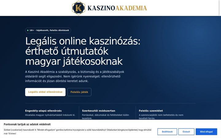 Screenshot of kaszinoakademia.com