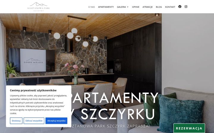 Screenshot of kasztanowaparkszczyrk.pl