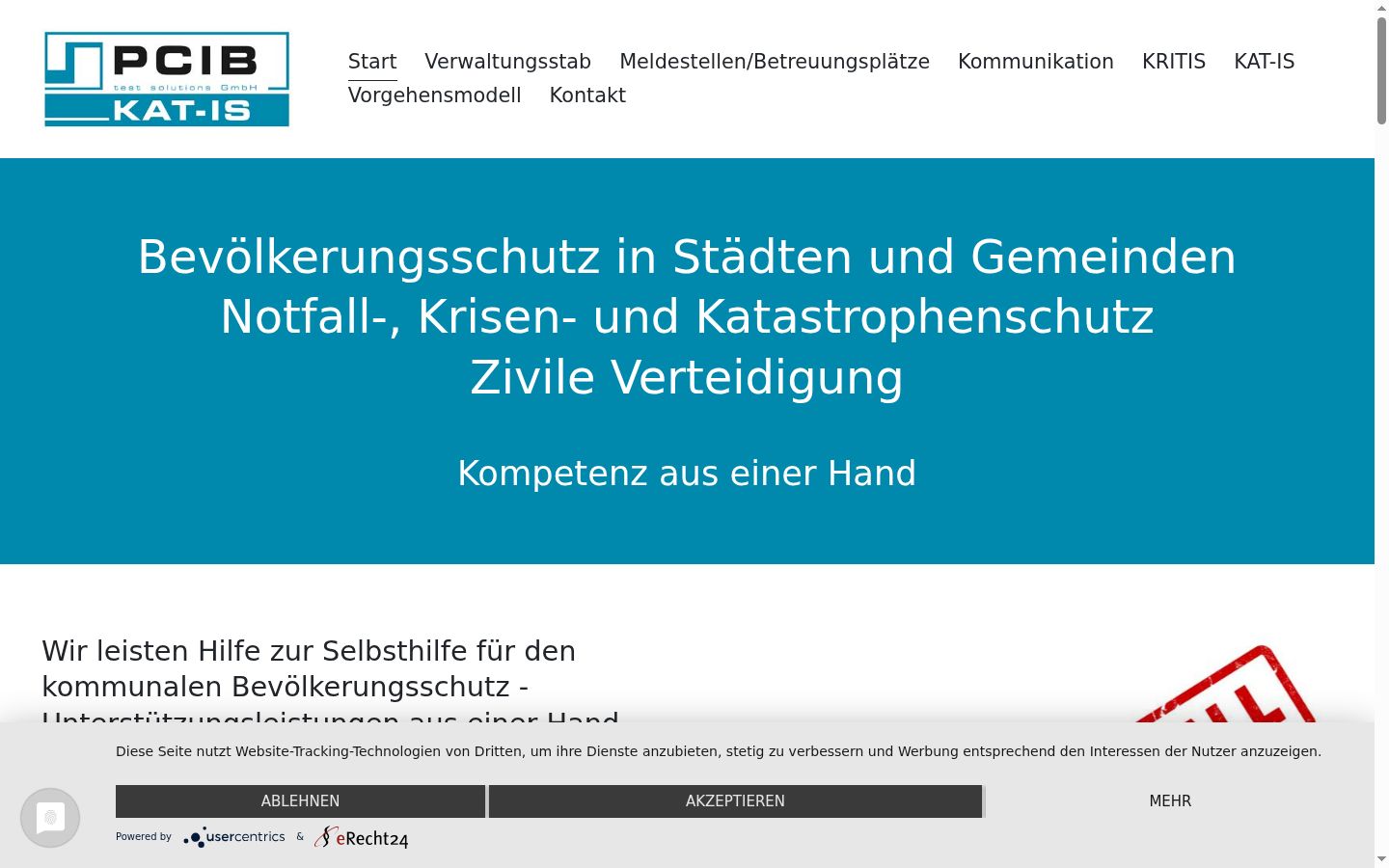 Screenshot des Einwilligungsbanners vor jeglicher Interaktion