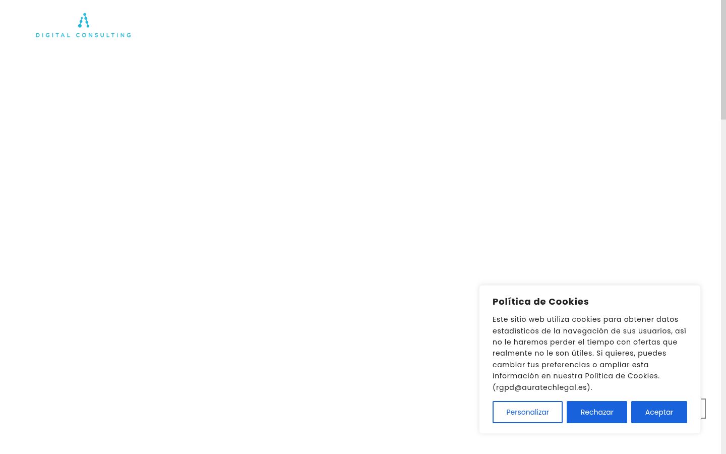 Screenshot of the consent banner shown before any interaction