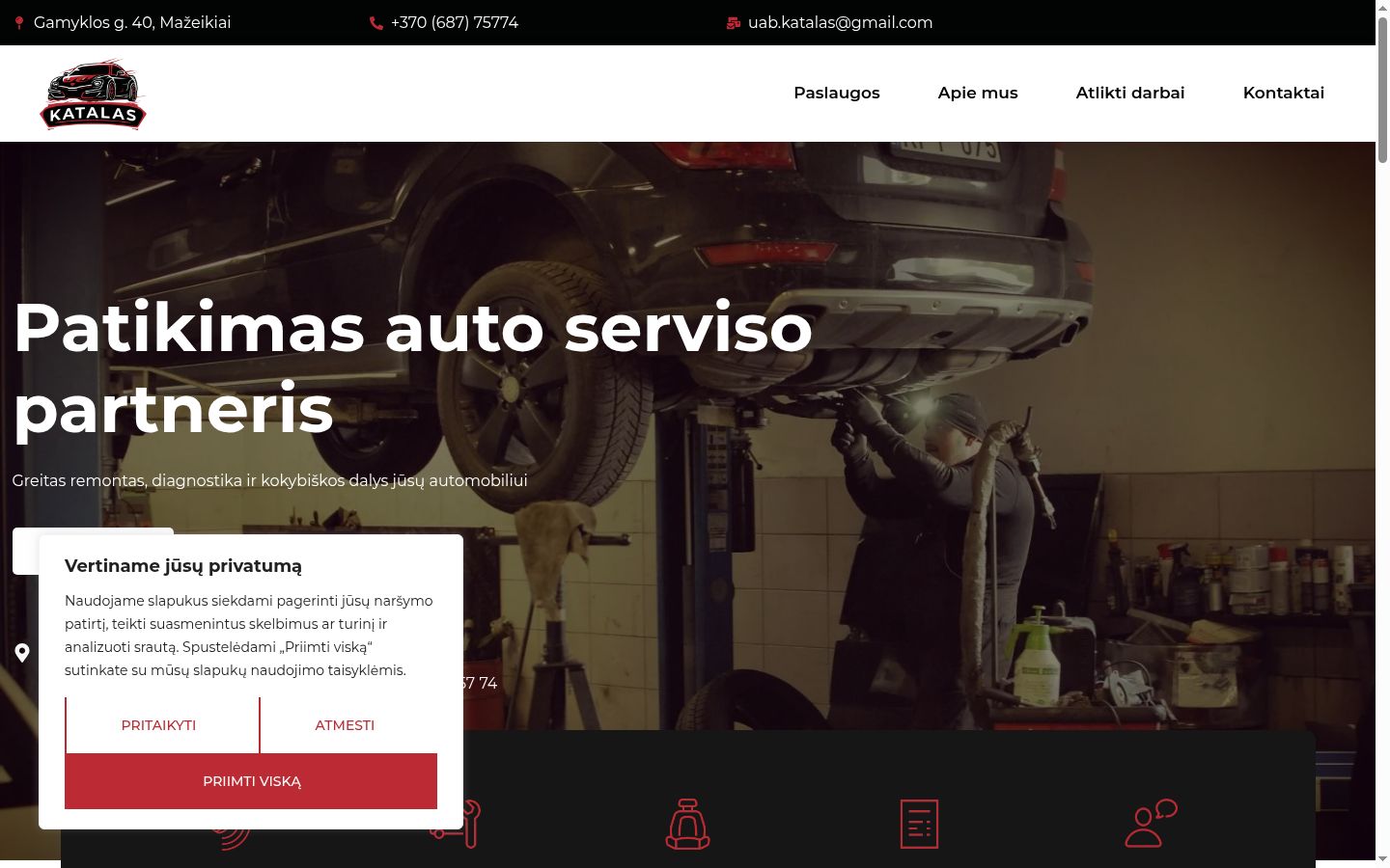 Screenshot del banner di consenso mostrato prima di qualsiasi interazione