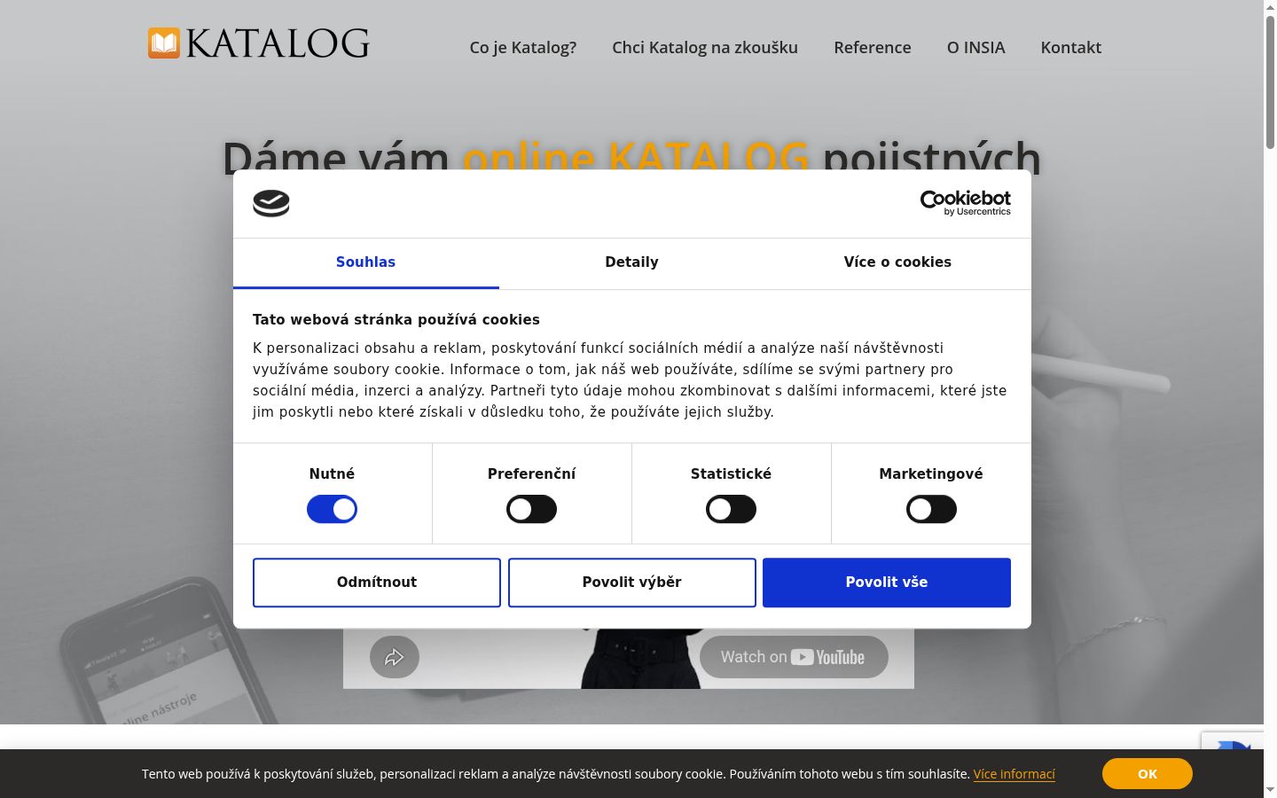 Snímka obrazovky banera súhlasu zobrazeného pred akoukoľvek interakciou