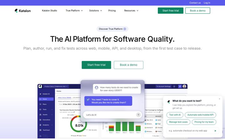 Screenshot of katalon.com
