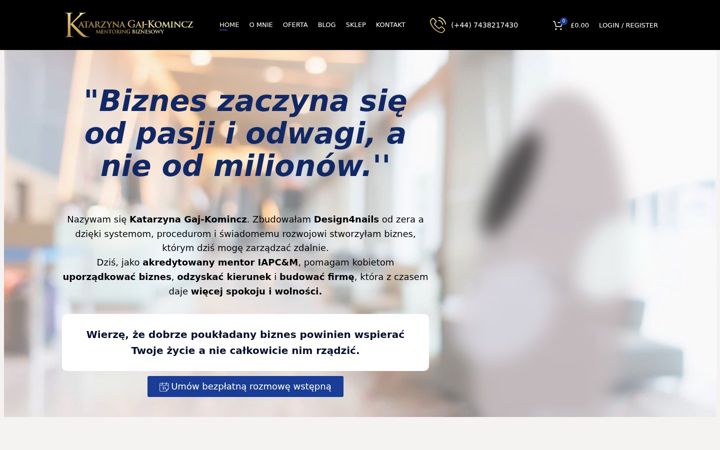 Screenshot of katarzynagajkomincz.com