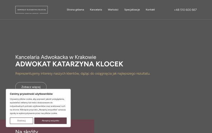 Screenshot of katarzynaklocek.pl