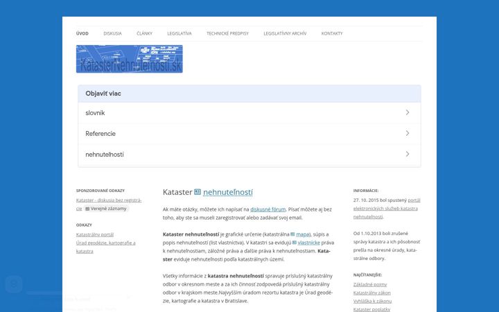 Screenshot of katasternehnutelnosti.sk