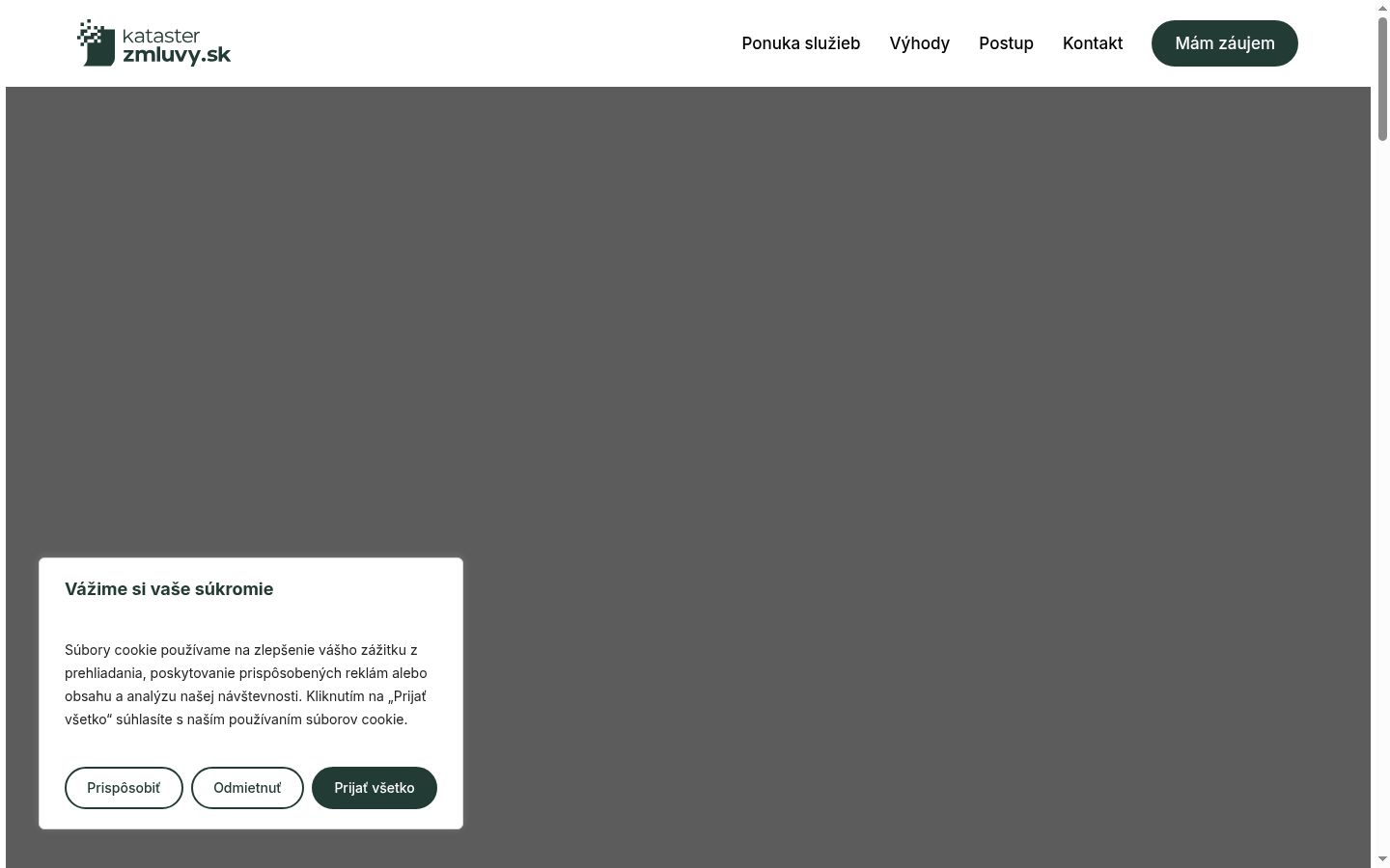Screenshot del banner di consenso mostrato prima di qualsiasi interazione
