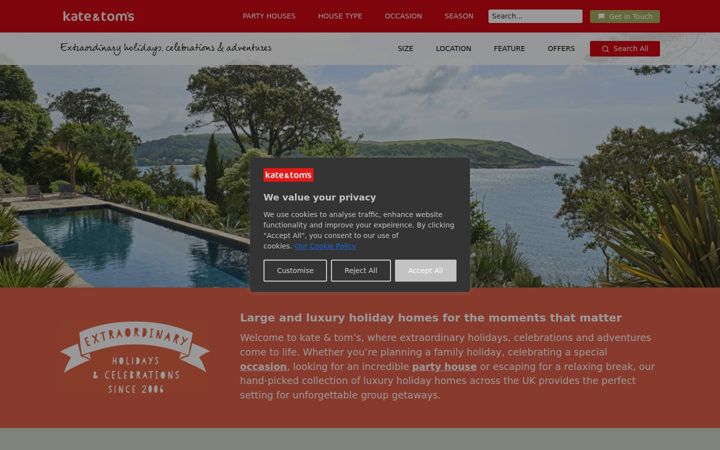 Screenshot of kateandtoms.com