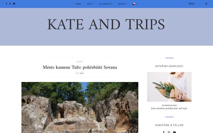 Screenshot of kateandtrips.com