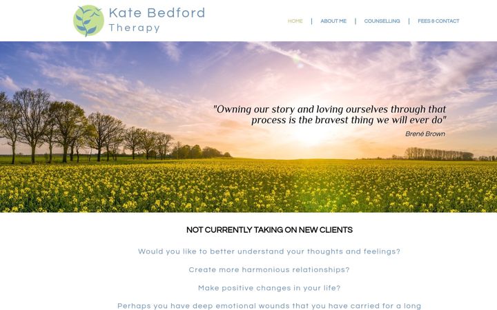 Screenshot of katebedfordtherapy.co.uk