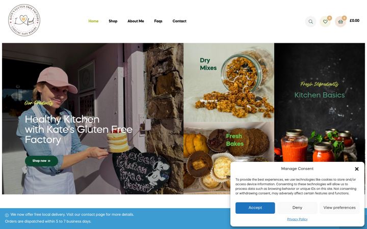 Screenshot of kateglutenfree.co.uk