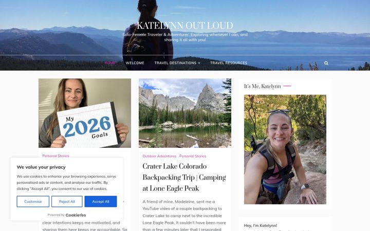 Screenshot of katelynnoutloud.com