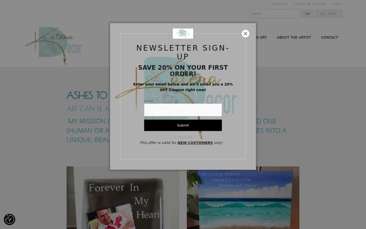 Screenshot of kateradecor.com
