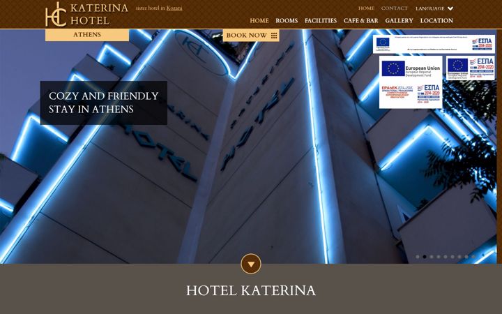 Screenshot of katerinahotelathens.gr