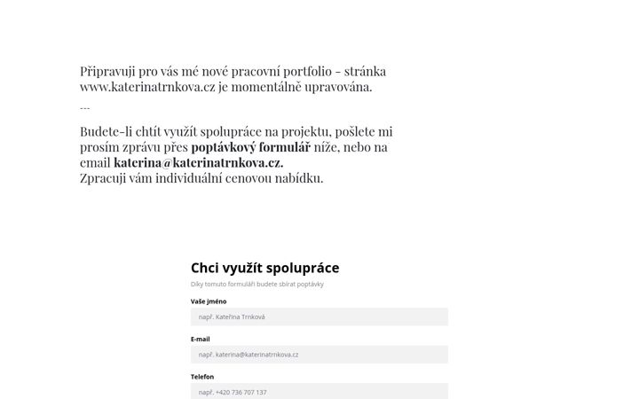 Screenshot of katerinatrnkova.cz