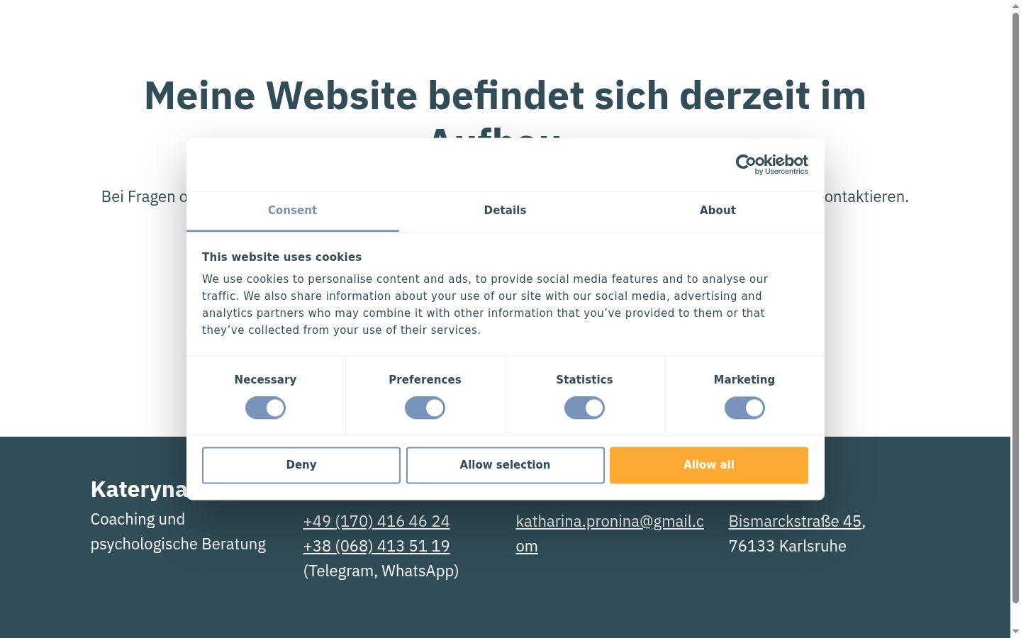 Screenshot van de toestemmingsbanner zoals getoond vóór enige interactie