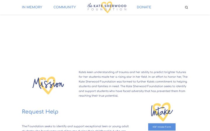 Screenshot of katesherwoodfoundation.org