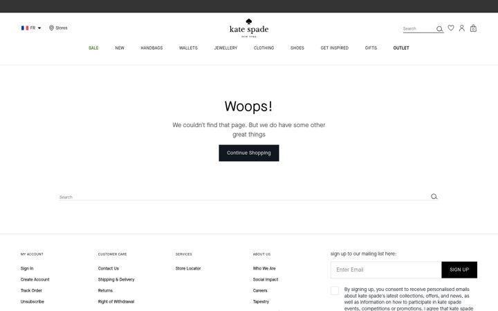 Screenshot του katespade.com