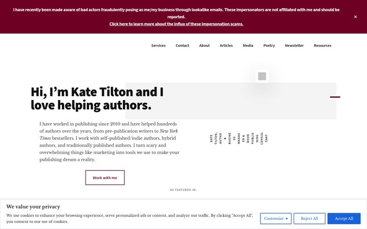 Screenshot of katetilton.com