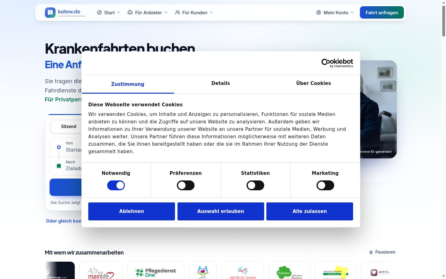 Snímek obrazovky baneru souhlasu zobrazeného před jakoukoli interakcí
