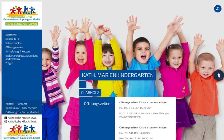 Screenshot of kath-marienkindergarten-clarholz.de