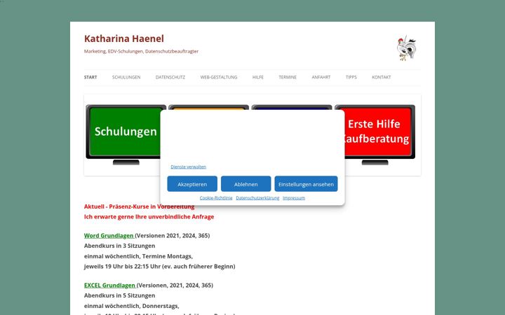 Screenshot von katharina-haenel.de