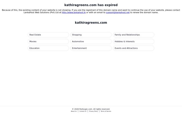 Screenshot of kathiragreens.com