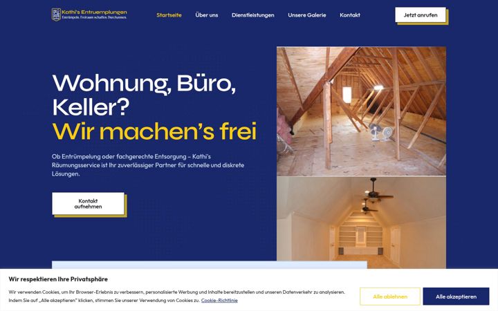 Screenshot of kathis-entruemplungen.de