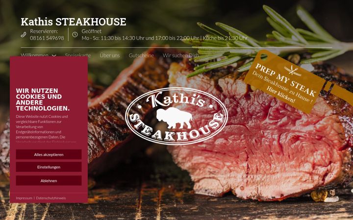 Screenshot of kathis-steakhouse.de