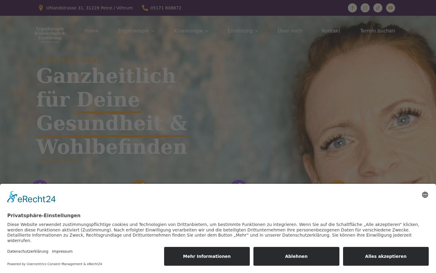 Screenshot des Einwilligungsbanners vor jeglicher Interaktion