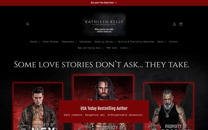 Screenshot of kathleenkellyauthor.com