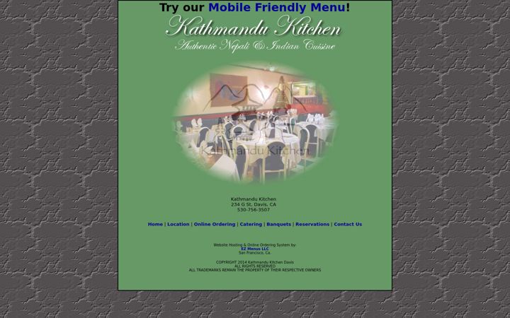 Screenshot of kathmandukitchendavis.com