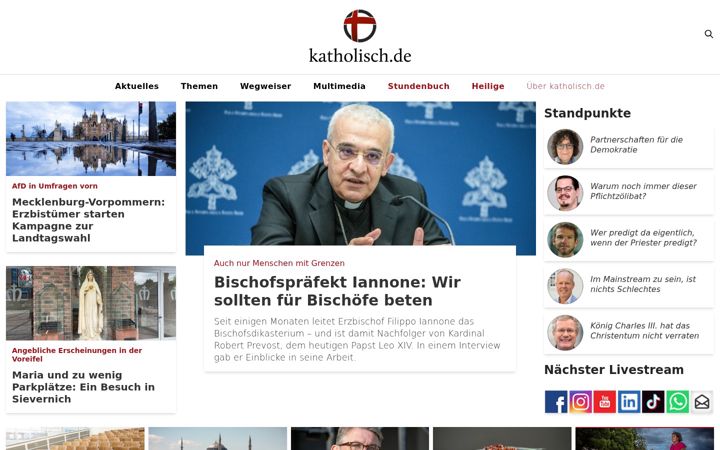 Screenshot van katholisch.de