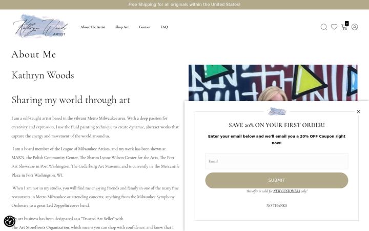 Screenshot of kathrynwoodsart.com