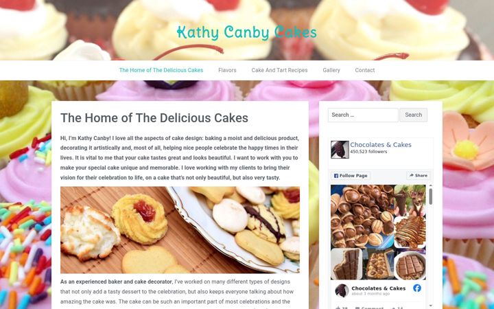 Screenshot of kathycanbycakes.com