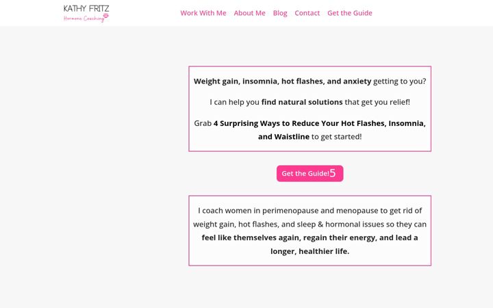 Screenshot of kathyfritzcoaching.com