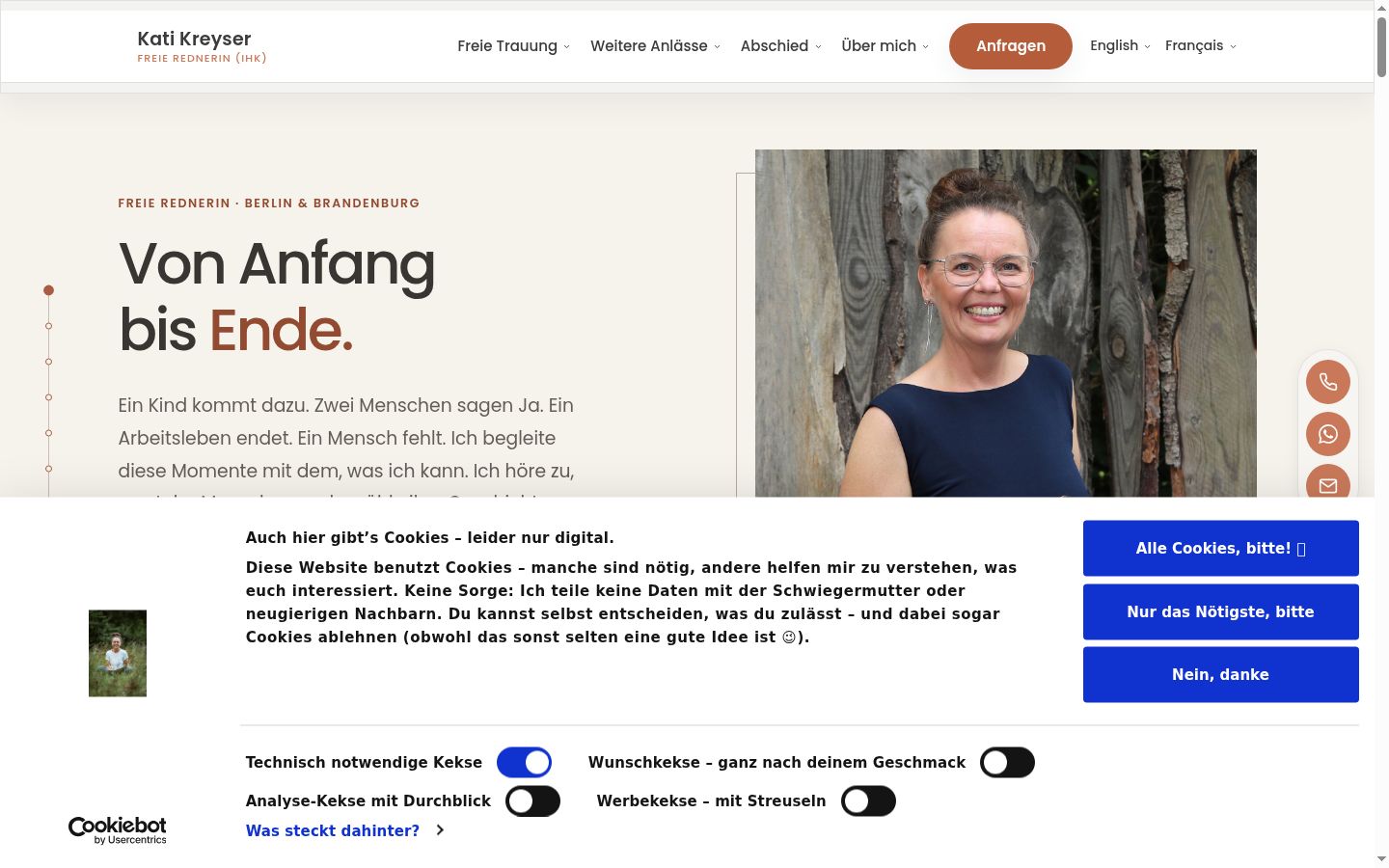 Skærmbillede af samtykkebanneret, som det blev vist før nogen interaktion