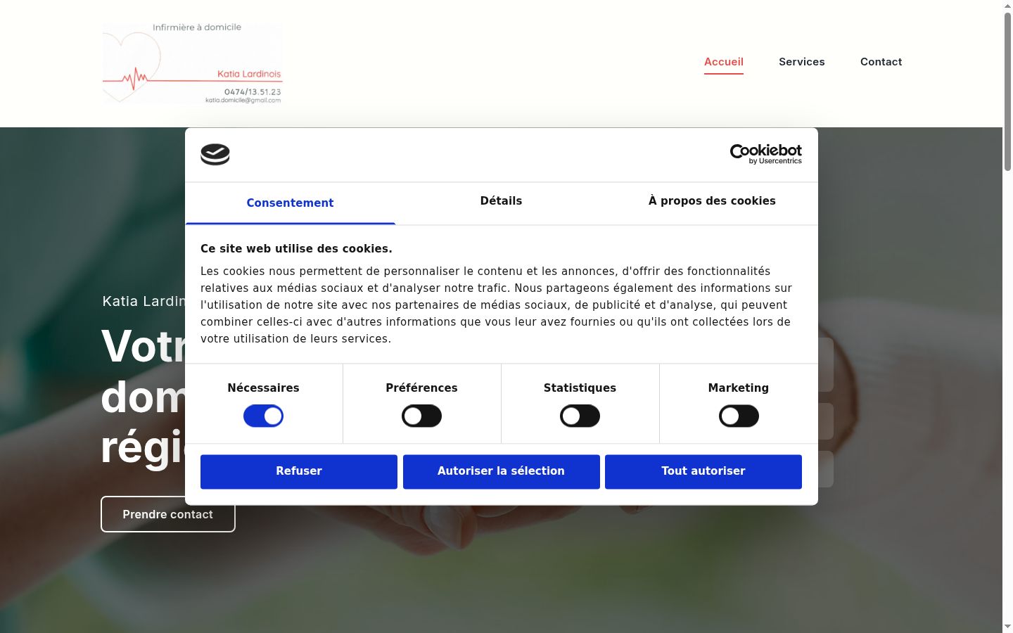 Screenshot of the consent banner shown before any interaction