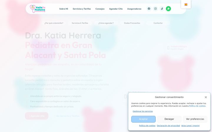 Screenshot of katiatupediatra.es