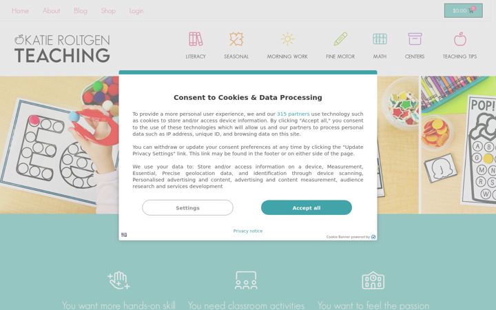 Screenshot of katieroltgenteaching.com