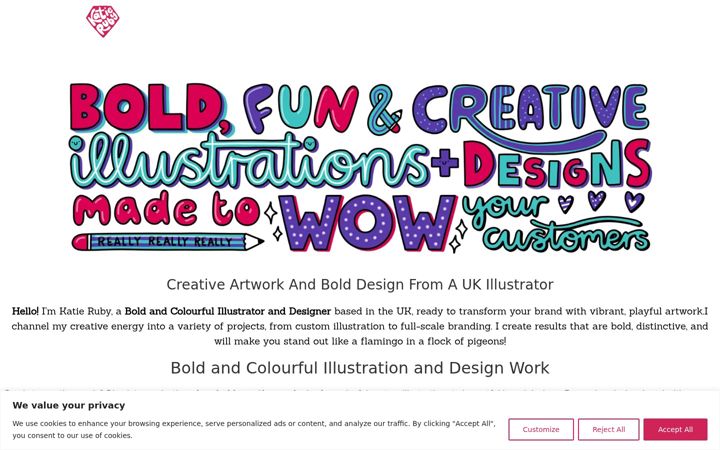 Screenshot of katierubyillustration.com