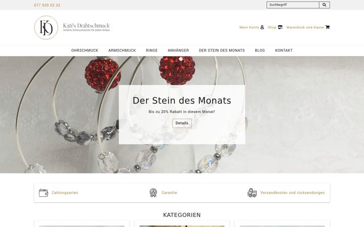 Screenshot of katisdrahtschmuck.ch