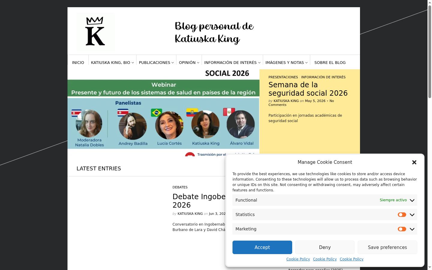 Skærmbillede af samtykkebanneret, som det blev vist før nogen interaktion