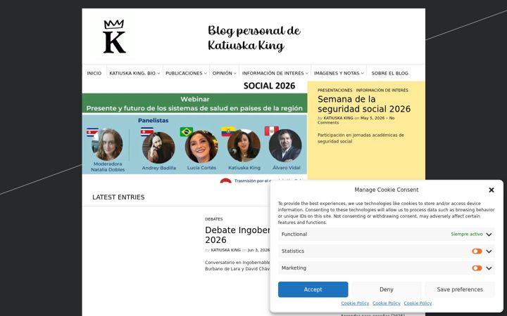 Screenshot of katiuskaking.com